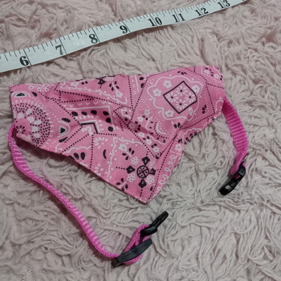 Cutest bandana puppy dog collar! Sz SM pink & sz L black! Leash D-ring collar - Picture 6 of 10